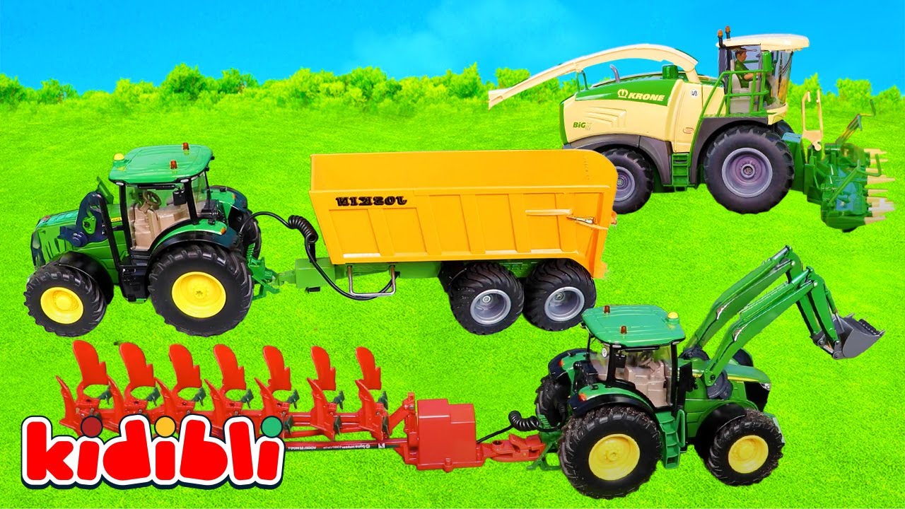 Tracteurs pour Enfants 🚜 Tracteur Agricole & Jouets de la Ferme | Vidéo Éducative | Kidibli