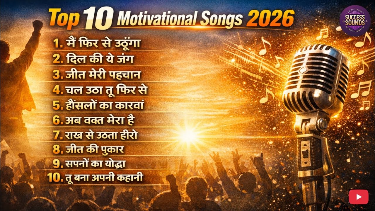 Songa Success Top 10 Motivational Songs 2026 💪 | Best Hindi Motivation Songs ...