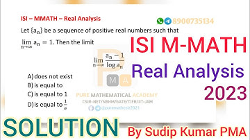 ISI MMath 2023 | Solution | Real Analysis | Objective Part | By Sudip Kumar | By PMA