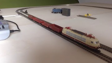 Test ronde met n spoor minitrix 16301 BR 103E 03 digitaal