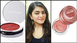 Blush for Indian skin | colorbar  and Maybelline blush | India | Hindi | Ria Das |