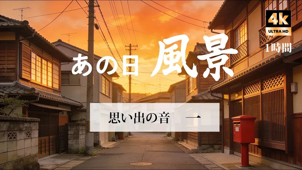 【4K / 1時間完全版】昭和の路地裏、雨上がりの空気。懐かしい音の記憶