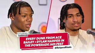 Every Ace Bailey, Dylan Harper dunk in the Powerade Jam Fest -- #Rutgers Scarlet Knights Basketball