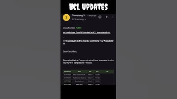 Got Mail from HCL | Interview Updates #shorts #hcl #interview