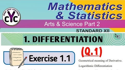 EXERCISE 1.1 (Q.1) | chapter 1 | Differentiation | class 12 | maths part 2 | Maharashtra board
