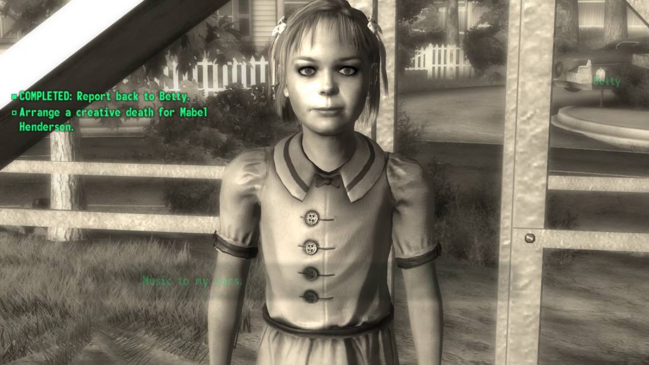 In Fallout 3 (2008), if you start the Operation: Anchorage DLC after you've  met Betty in Vault 112, you can make a sarcastic comment about evil  little girls in simulations. : r/GamingDetails