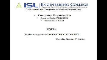 CSE Lecture - 24 (unit-4)  Instruction Set of 8086