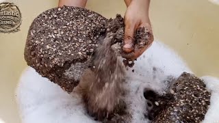 Bombastic video Soft Sand cement stone Crumble Dipping in bubble 💭 water💦💦💦 paste Play ASMR screenshot 4