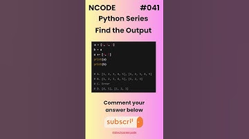 NCODE #041 | Find the Output | Comment your Answer Below | #coding #pythondaily #python #mcqsquiz