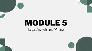 Legal Analysis and Writing | Mod 5 | Jaeger-Fine – Chapter VII (Legal Writing and Citation Form)