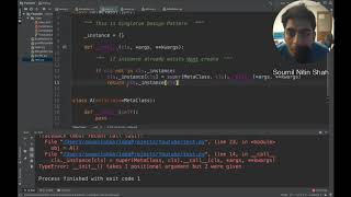 Advance Python Programming| creating singleton design Pattern with  Meta class  #5