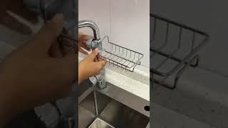 Kitchen Sink Faucet Sponge Soap Cloth Drain Tray Rack Storage Organizer Holder-Shelf Sponge