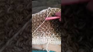 Crochet a mini bean stitch hat brim up no pattern