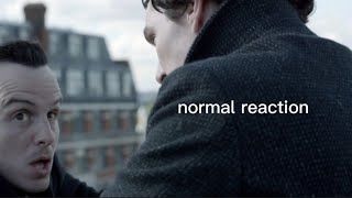 sherlock but it's just moriarty irritating him Resimi