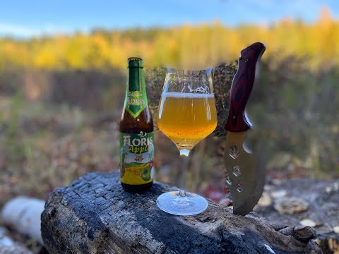 Пробуем интересное бельгийское пиво Floris Apple в лесу у костра!