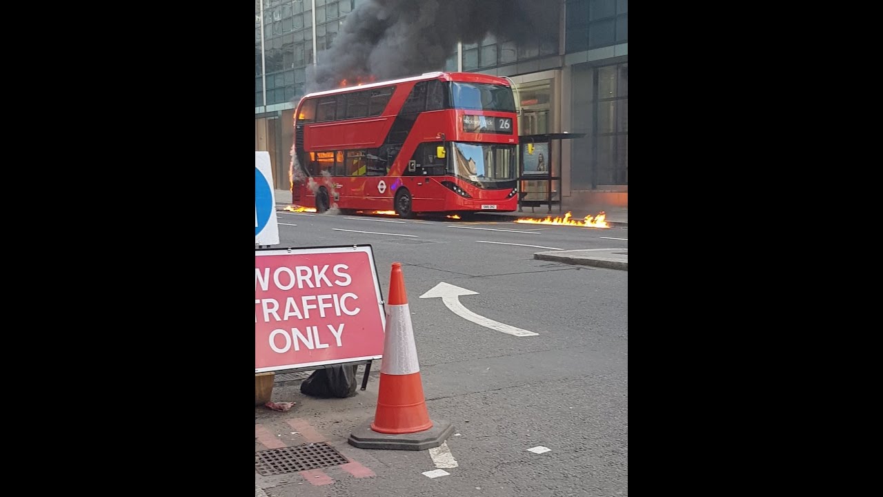 Footage Shows Scary Moment Bus Bursts Into Flames In Central London ...