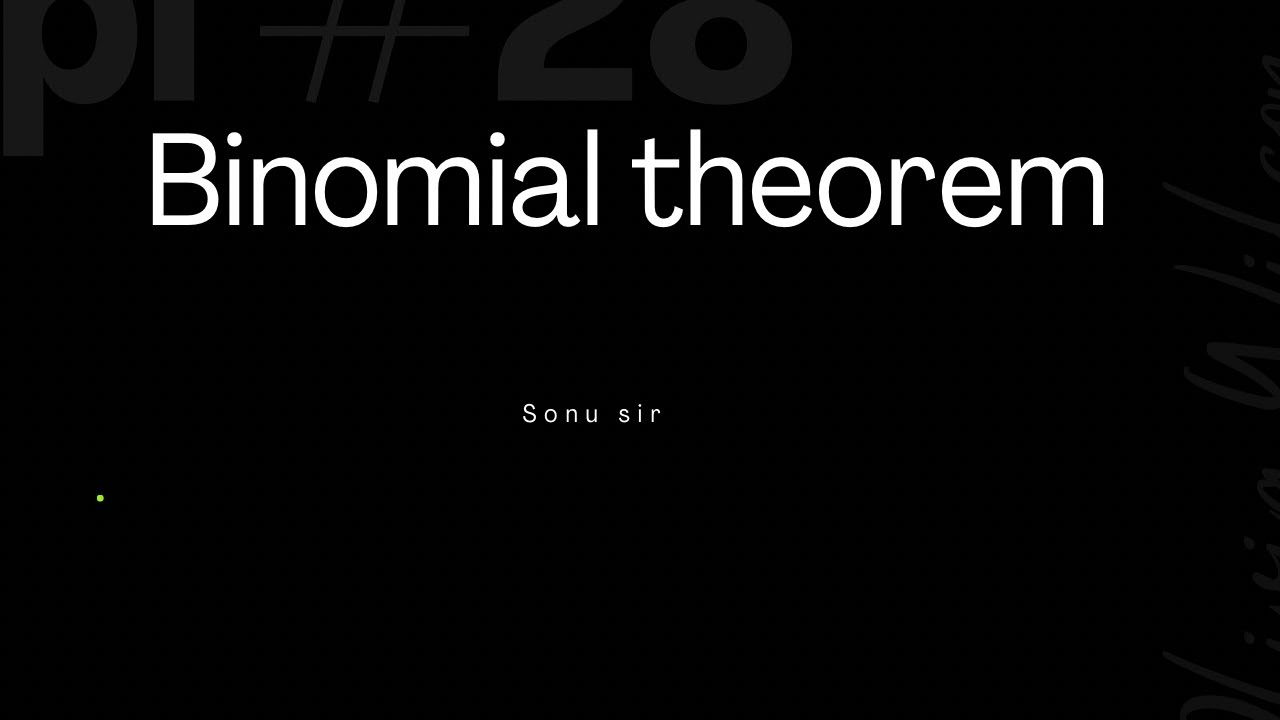 Binomial theorem || part-1 ||​