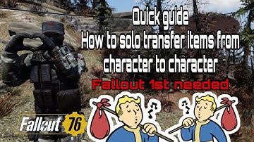 How to transfer items solo *Fallout 1st required*