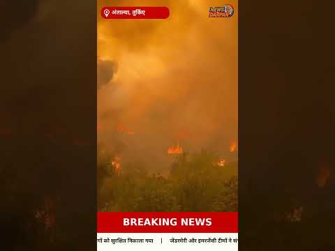 तुर्किए के अंताल्या में जंगल की आग, बस्ती तक पहुंचीं लपटें