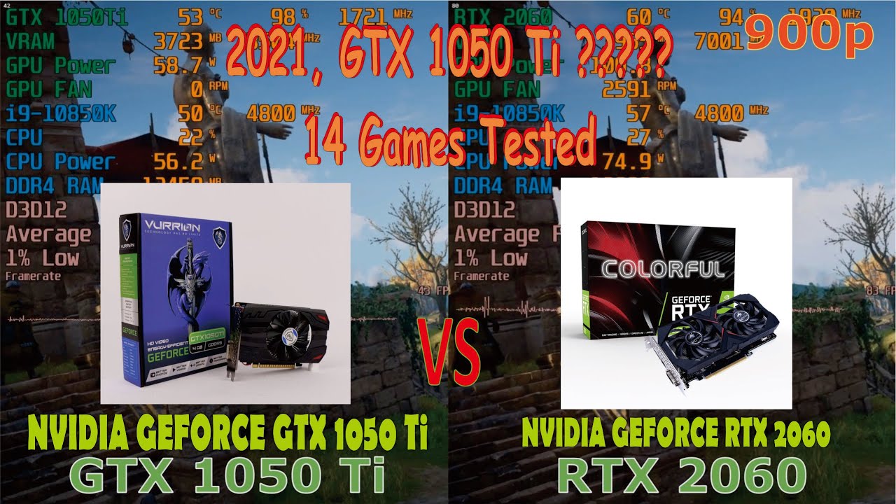 Geforce GTX 1050 Ti vs Geforce RTX 2060, i9 10850K, 14 Games Tested