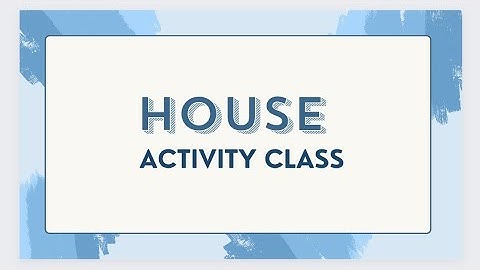 Std-1  Sub-EVS   Ch.-11 Houses( Activity class)