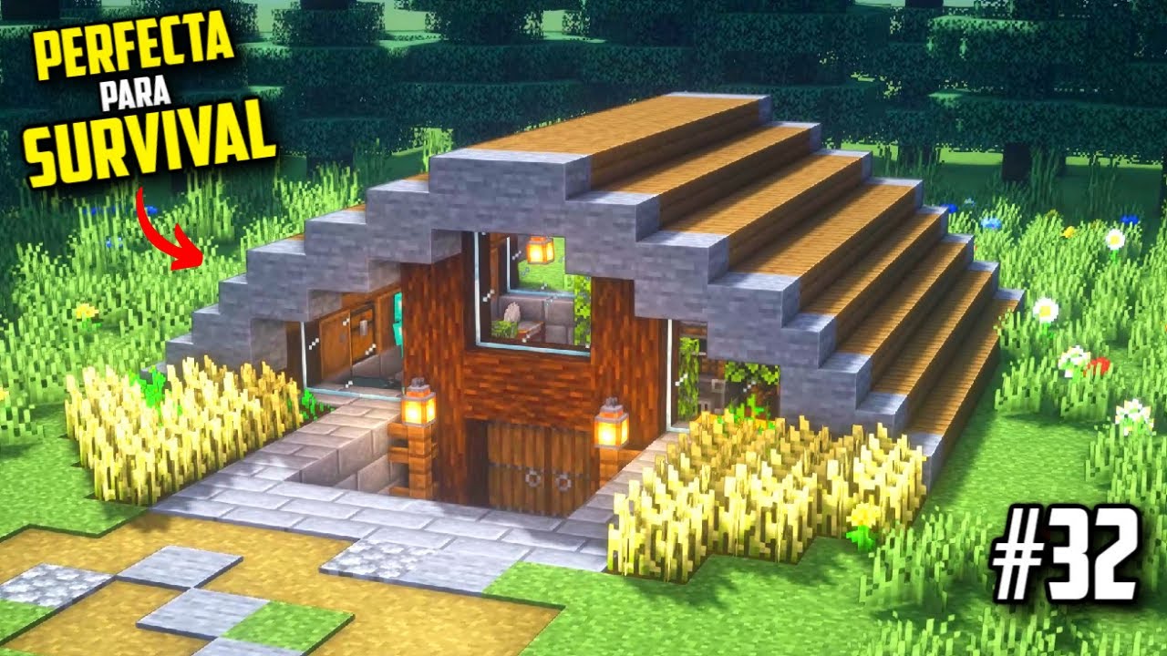 Cómo construir una casa para survival #minecraft #minecrafter #minecra