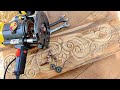 wood carving - SHARP GOLD router machine work's using router bits.