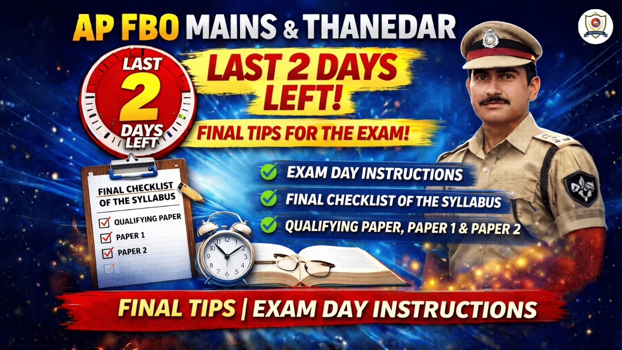 AP FBO Mains & Thanedar | Last 2 Days Final Tips 🔥 Exam Day Instructions & Checklist by Sushma Mam