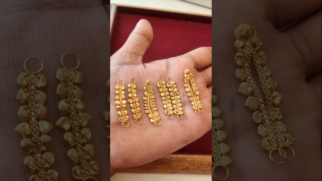 22k gold side ear chain design 