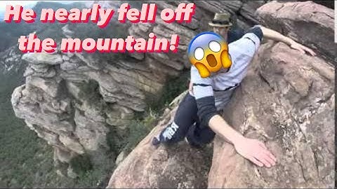 He nearly fell off the mountain!😱