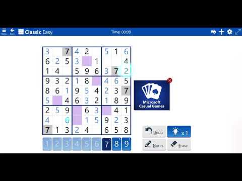 Microsoft Sudoku - Easy 100% in 00:13
