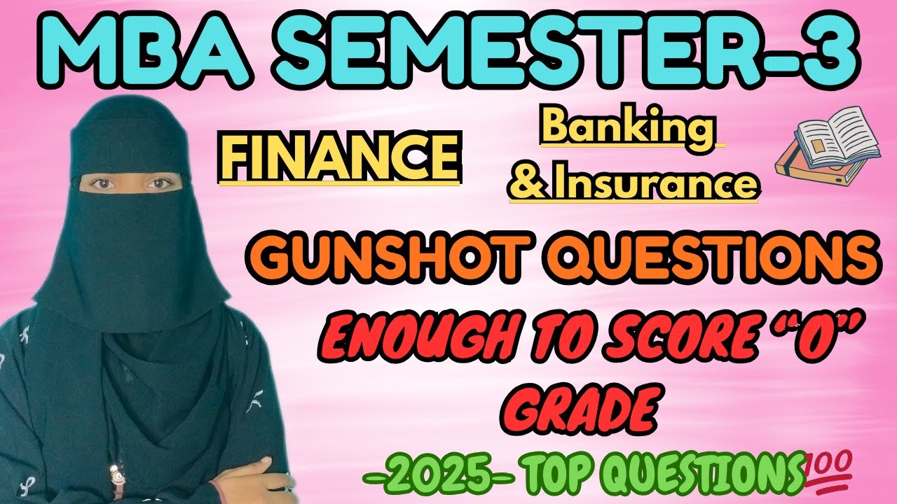 Вопросы для подготовки к экзамену MBA SEM-3 по банковскому делу и страхованию 💯✅ | 2025 O.U | Спе...