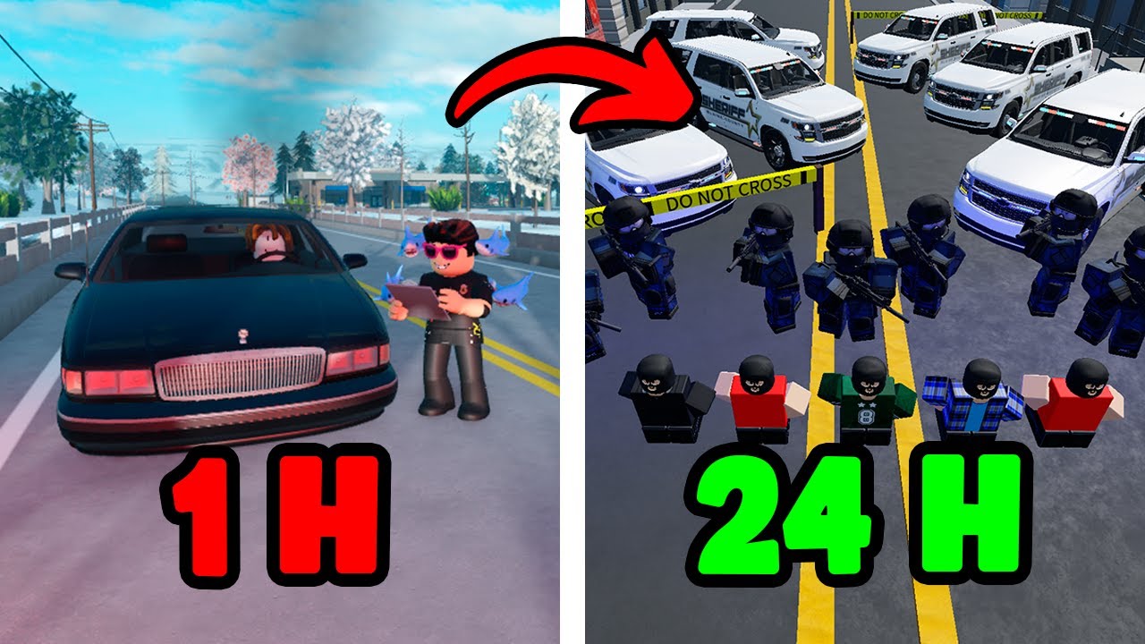 24 HORAS siendo POLICÍA 🚔 en Liberty County | ER:LC