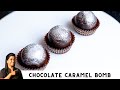 Chocolate caramel bomb  center filled caramel chocolate 