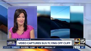 Police are searching for a vehicle that went flying off cliff in
california.