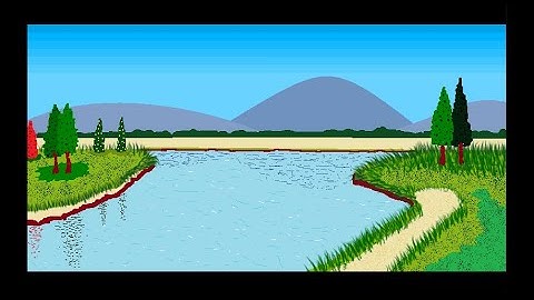 Timelapse - Painting of Pond and Park in MS Paint - ComeTube Children Special