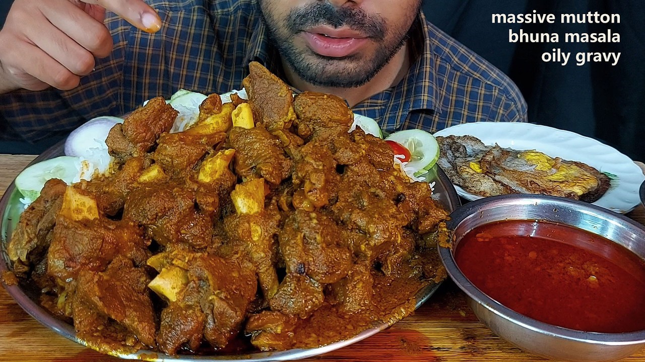 Bihari Style Massive Mutton Handi Masala & 🐐🔥Spicy Gravy Feast huge rice | Big Bites Mukbang