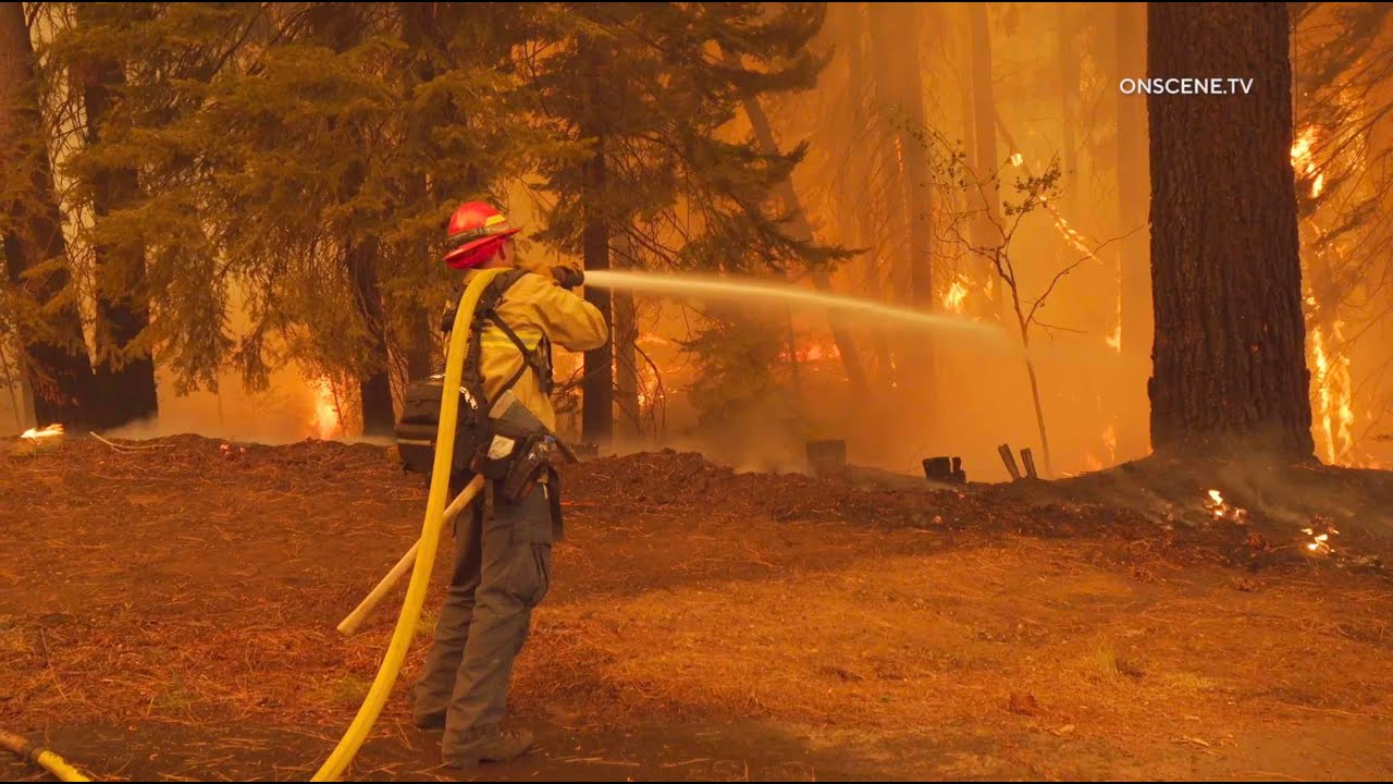 Firefighters Defend Homes Battling Caldor Fire | South Lake Tahoe - YouTube