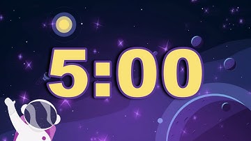 5 Minute Classroom Countdown Timer with Music 🎵 Outer Space Theme!