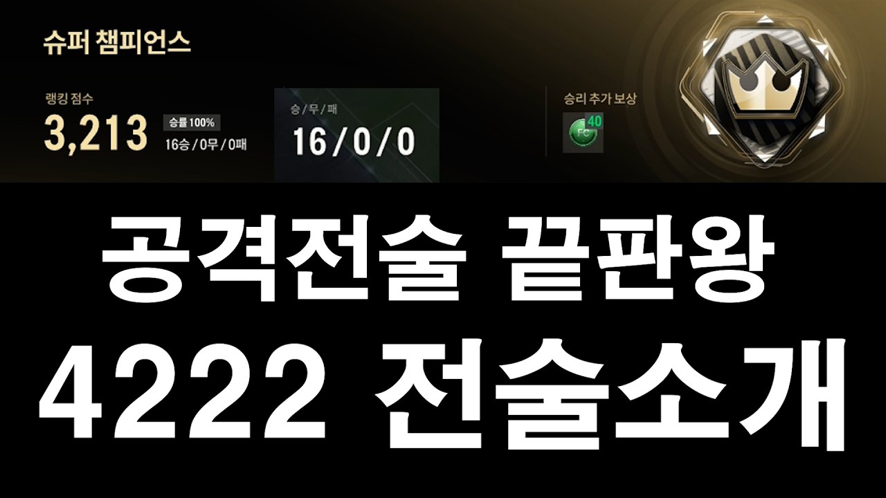 [FC온라인] 전승 슈챔달성, 4222 전술소개