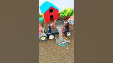 DIY Mini Construction Machine Science Project | Mini Tractor Making Video #shorts
