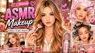 ASMR Makeup 💄 Soft & Relaxing Makeup | Skin Prep, Hair Set & Relaxing Sounds screenshot 4