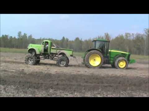 Tug O War 1941 Chevy Mega Mud Truck vs John deere Tractor