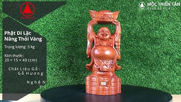 Tượng Phật Di Lặc nâng thỏi vàng "Vạn sự như ý" Cao 40cm