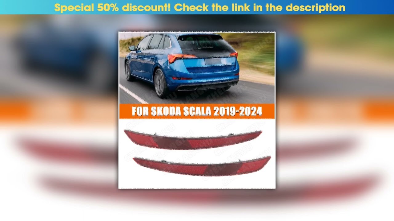 Get Rear Bumper Reflectors Lights For Skoda Scala 2019 2020 2021 2022 2023 2024 Warning Lamps Stop•