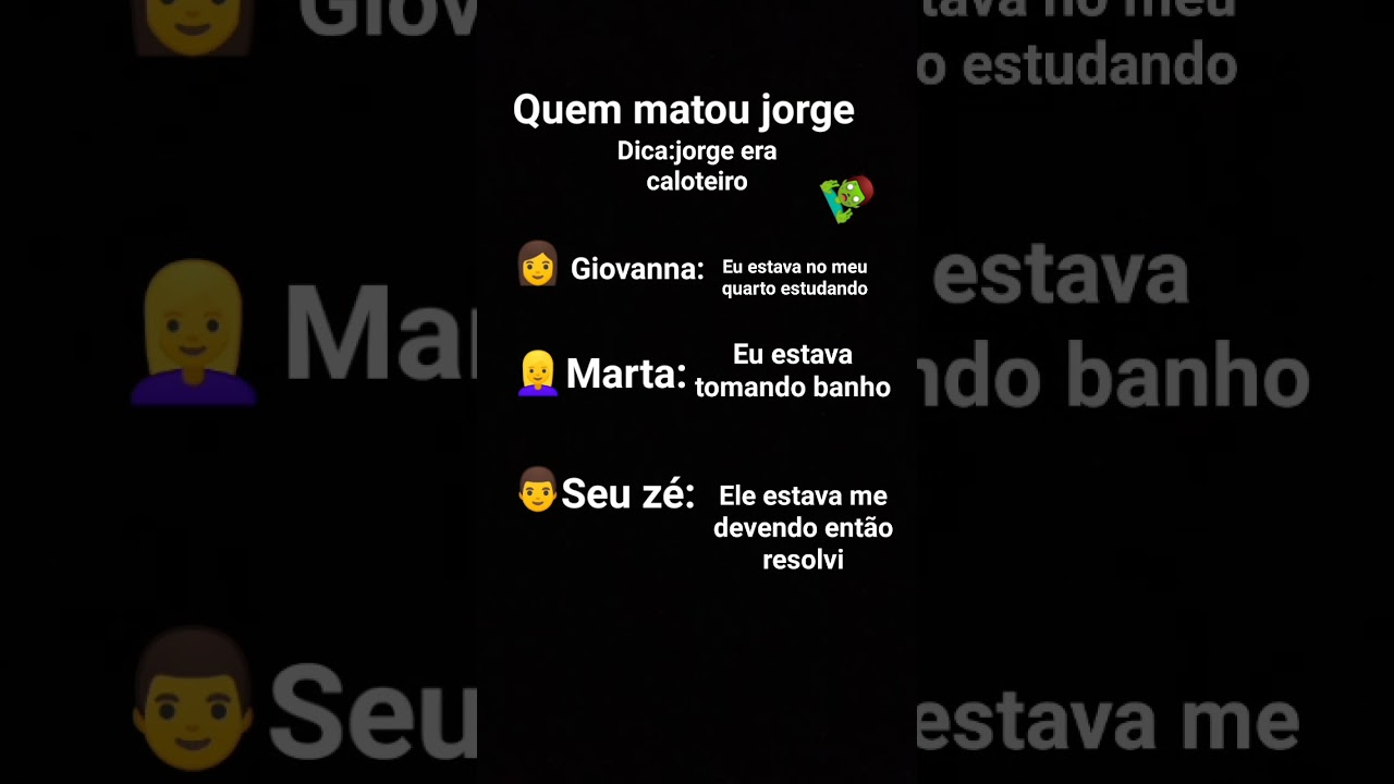 resolvam o caso do assasinato 