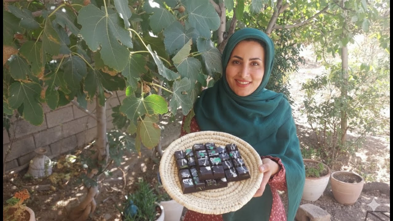 Original Dubai Chocolate with Pistachios and Vermicelli/Making Luxury Chocolate on a Fire in Nature