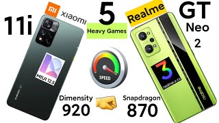 Realme GT Neo 2 vs Xiaomi 11i HyperCharge Speedtest Comparison Dimensity 920 vs Snapdragon 870 