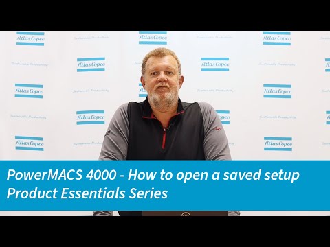 How to open a saved setup | Atlas Copco USA