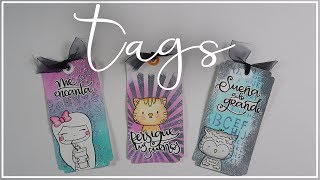 TAGS con DISTRESS OXIDE y EMBOSSING ✨ TÉCNICAS